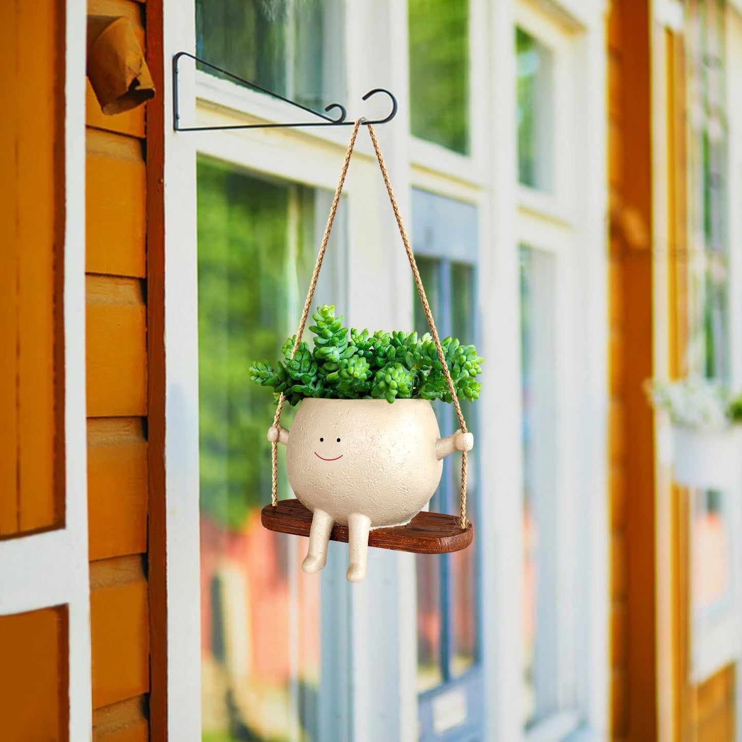 Lovely Swing Face Hanging Planter Pot