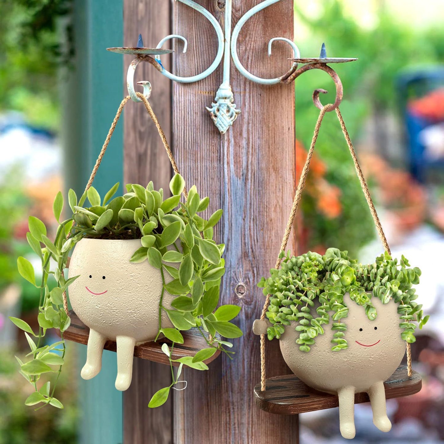 Lovely Swing Face Hanging Planter Pot