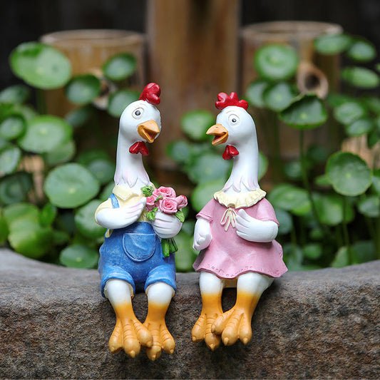 Outdoor Garden Resin Chicken Ornaments