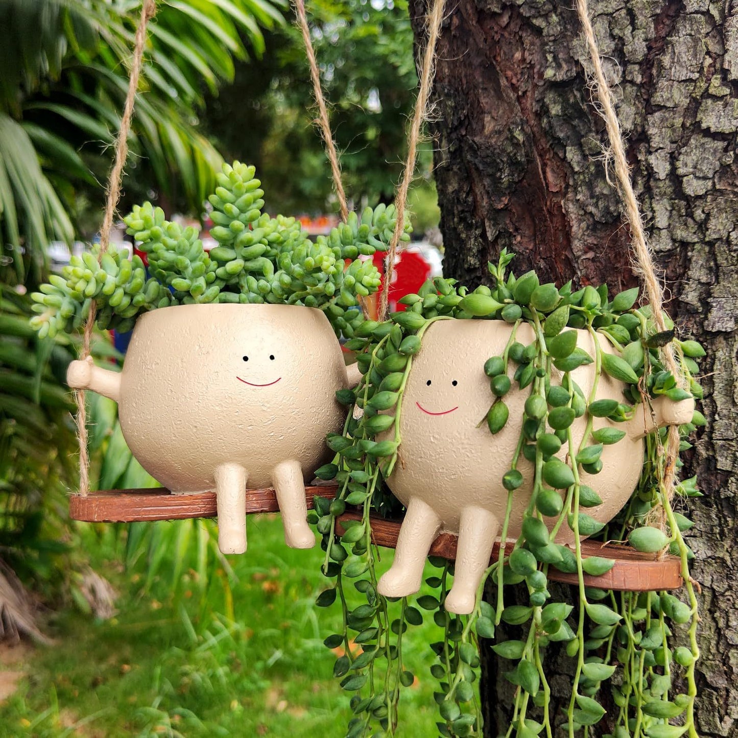 Lovely Swing Face Hanging Planter Pot